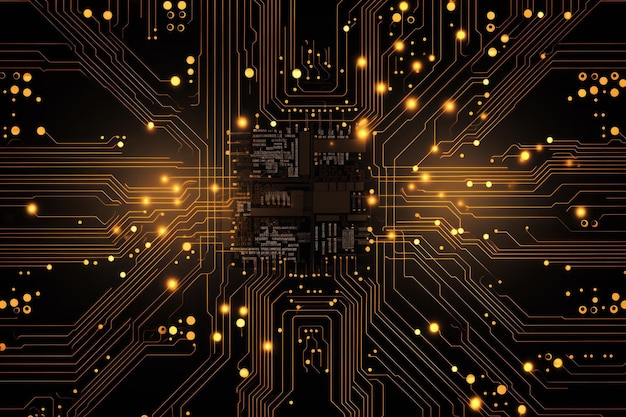 Photo computer technology vector illustration with citrine circuit board background pattern ar 32 job id bc5c6a552dd24931933af14e2f95bd30
