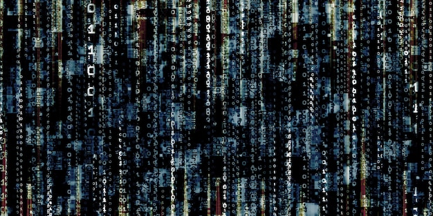 Computerfoutweergave corrupte binaire data hacker digitale binaire data schermachtergrond