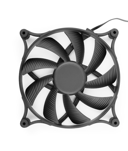 Computerkoelventilator op witte achtergrond