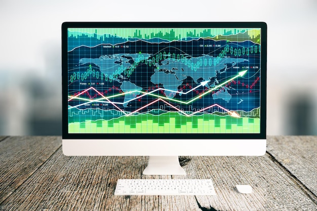 Computermonitor met forex grafiek