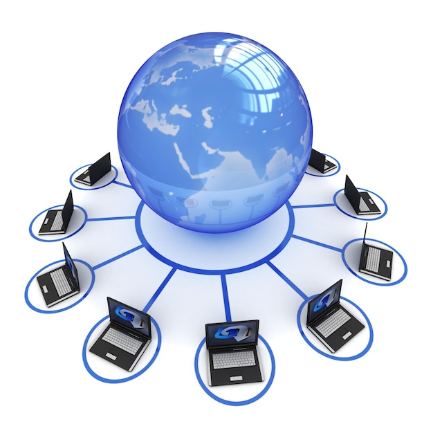 Computernetwerk verbonden over de hele wereld