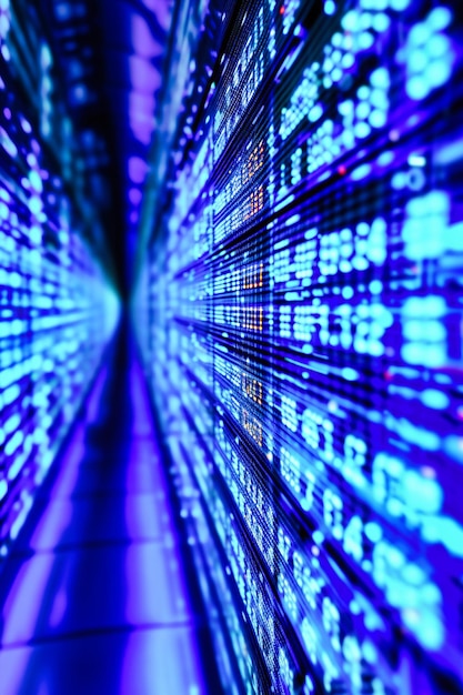 Computertechnologie Codering Binary Cyberspace Digit Information Software Abstract Program Web achtergrond Blauwe Tech Data Network Matrix Internet Nummer Scherm