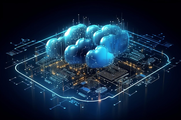 Computing connect technologie web digitale cloud communicatie server concept netwerken opslag cyberspace bedrijf
