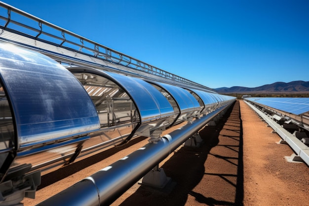 Photo concentrated solar power plants thriving in barren desert landscapes