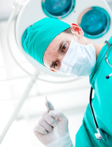 Concentrated surgeon during an operation