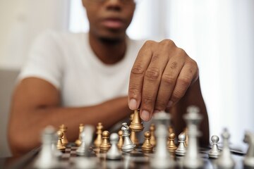 Premium Photo  Man playing chess against himself shot in the studio