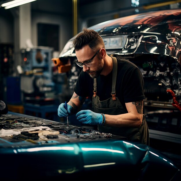 Concentratie van technici voor botsingsreparatie