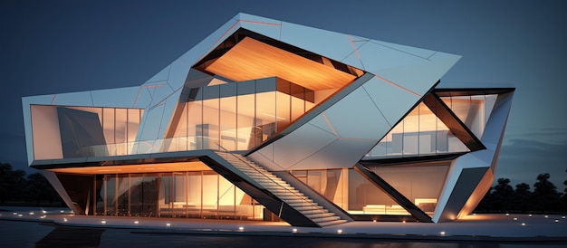 The concept of Abstract Modern Exterior Architecture refers to the design and structure of buildings