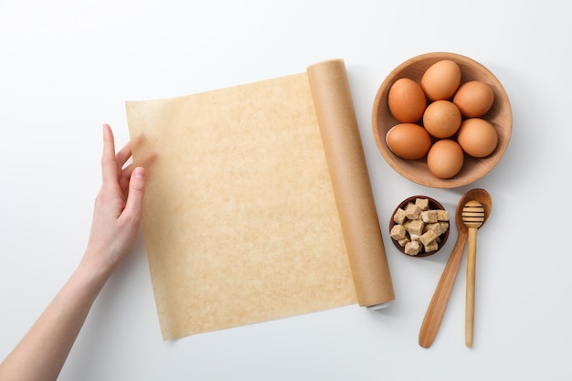 Photo concept of accessories for cooking and baking baking paper