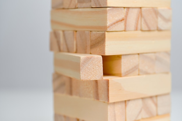 Concept analyze big date. Wooden blocks on a white space space.