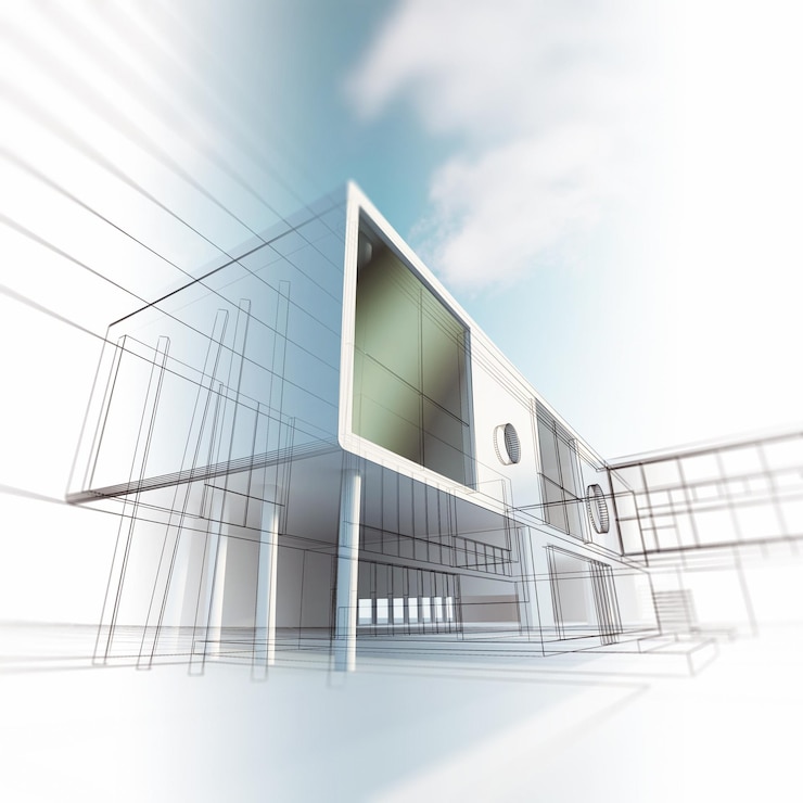 Photo concept architecture 3d rendering