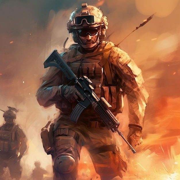 Concept Art Army Soldier on a Mission AI