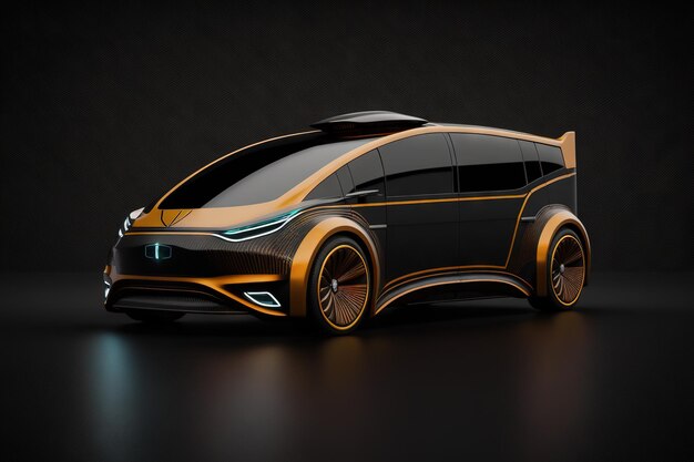 Concept art of a futuristic luxury taxi of the future on autopilot