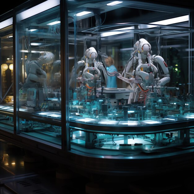 Photo concept art of a manufacturing replicator indoors