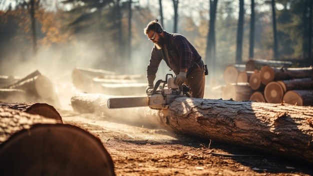 Фото Концепция баннерной промышленности древесины