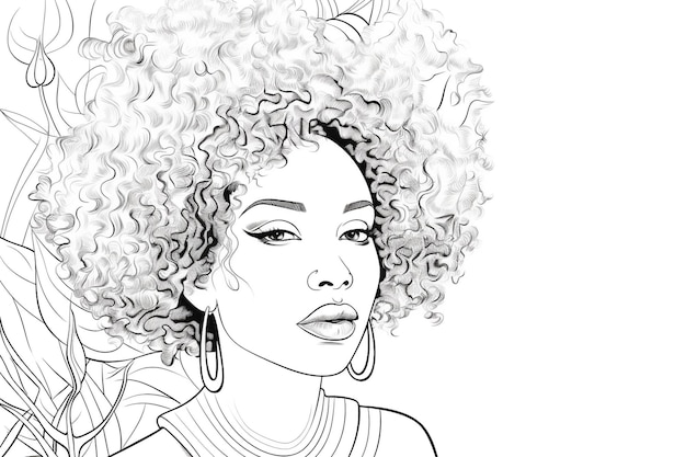 Photo concept for black history month line art illustration african american people ai generated