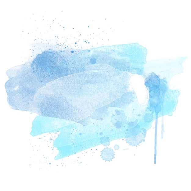 Concept Blue Paint Artistic Watercolor Backround isolated on white empty