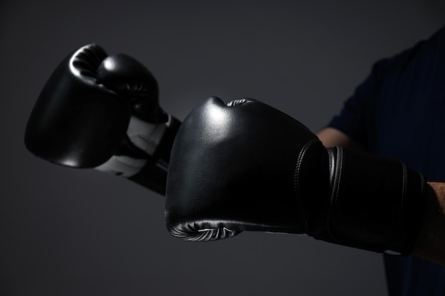 Concept of boxing and sport lifestyle with boxing gloves