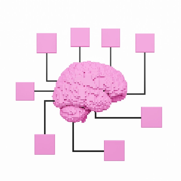 Foto concetto di interfaccia cervello-computer e intelligenza artificiale