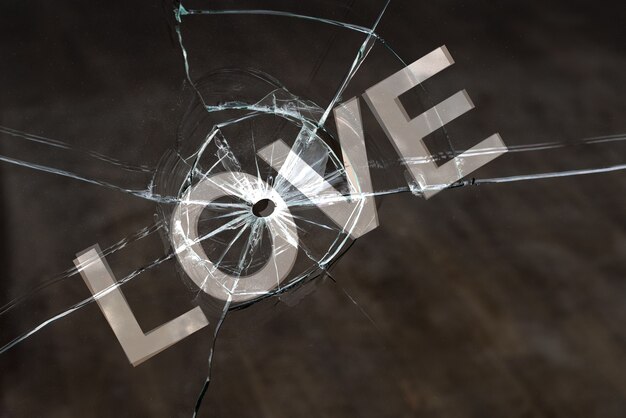 The concept of broken love. Ruined relationship