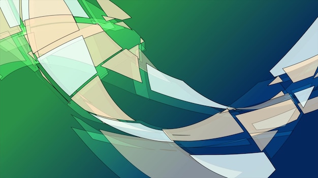 Concept broken wavy shapes abstract design