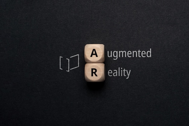 Concept business marketing acronym AR or Augmented Reality