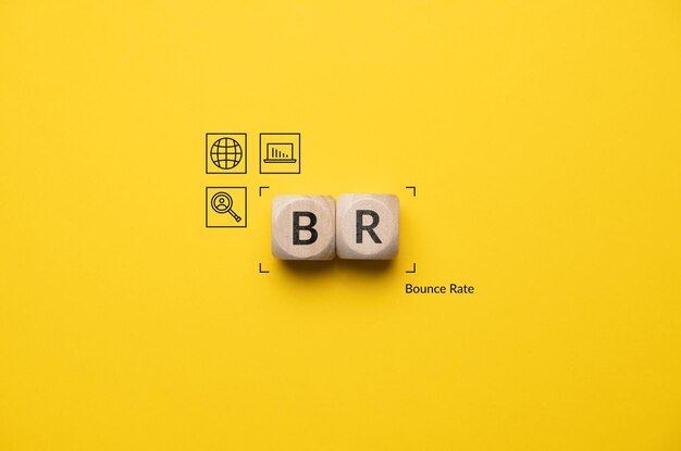 Concept business marketing acronym BR or Bounce Rate