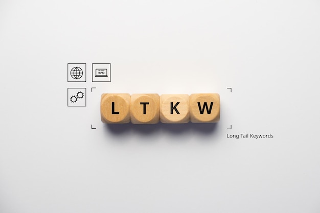 Photo concept business marketing acronym ltkw or long tail keywords