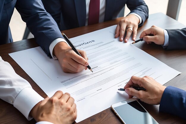 Photo concept of business partnership signing a contract successful cooperation