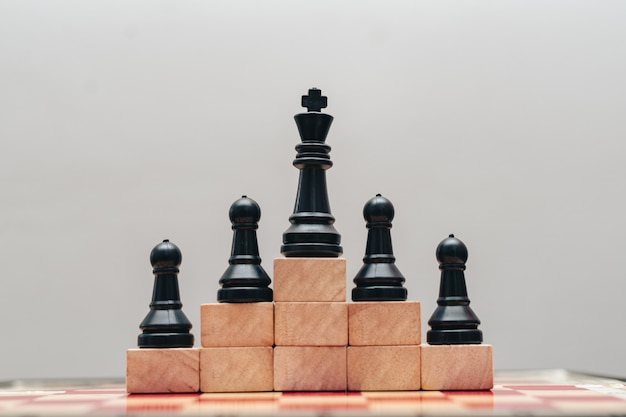 The concept of business success with a chessboard
