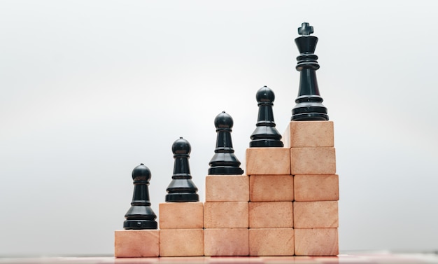 The concept of business success with a chessboard
