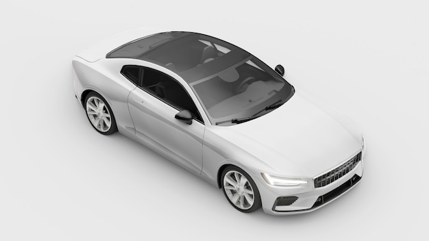 Concept car sports premium coupe Plugin hybrid Technologies of ecofriendly transport White car