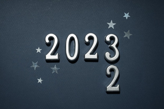 Photo concept of change of year 2022 and 2023