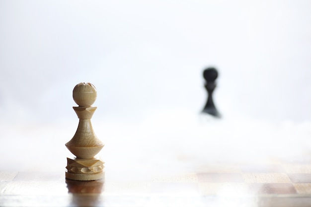 The concept of the chess game at the thoughts of the battlefield