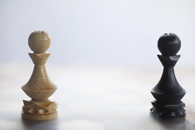 The concept of the chess game at the thoughts of the battlefield