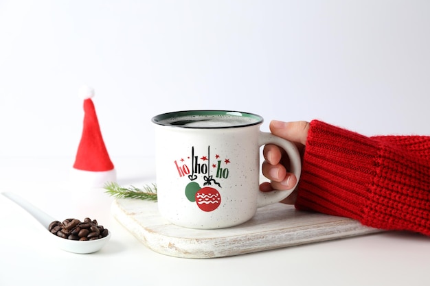 Photo concept of christmas and happy new year christmas coffee
