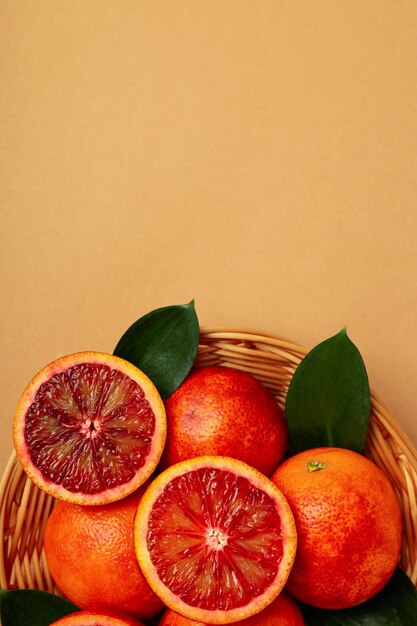 Concept of citrus with red orange space for text