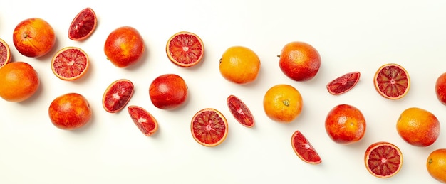 Concept of citrus with red orange top view