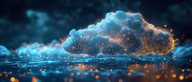 Photo concept of cloud computing and technology connectivity