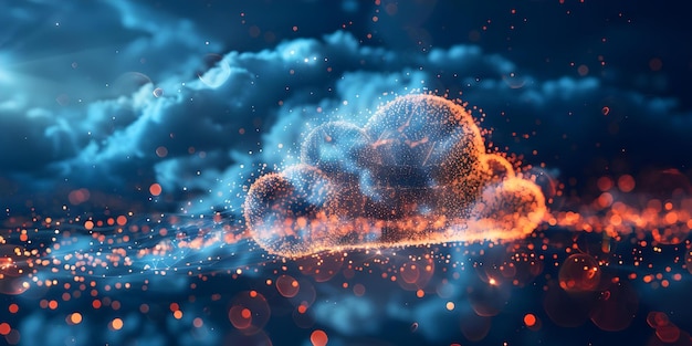 Концепция облачных сетей, символизируемая взаимосвязанными облаками в технологии облачных вычислений Концепция Cloud Networking Interconnected Clouds Cloud Computing Technology Networking Symbols