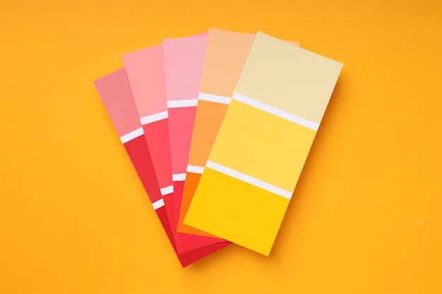 Photo concept of colors for design color palettes top view