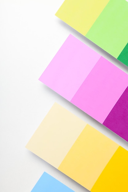 concept of colors for design color palettes top view