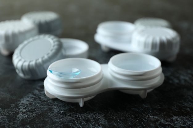 Concept of contact lenses for eyes, health care