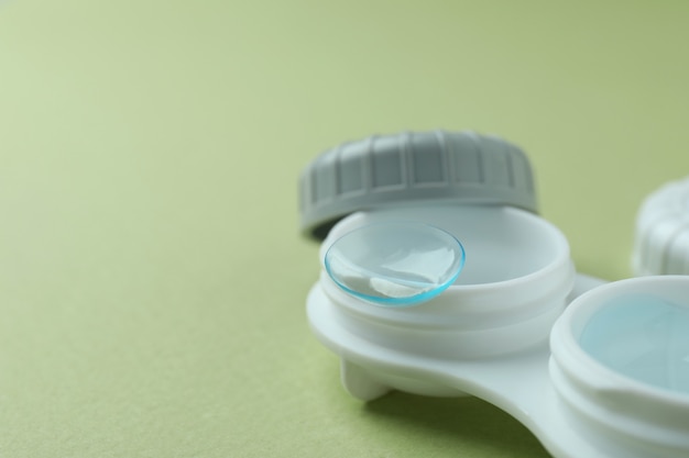 Concept of contact lenses for eyes, health care