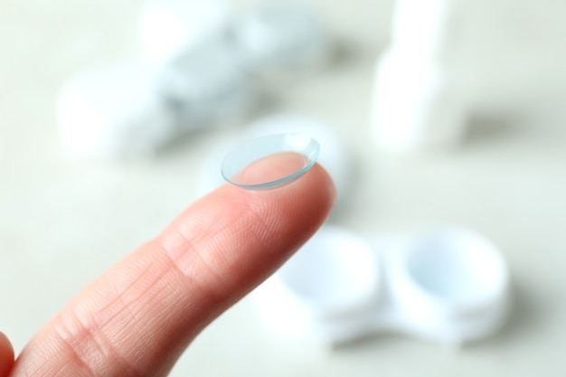 Concept of contact lenses for eyes, health care