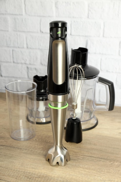 Photo concept of cooking food with blender cooking accessories