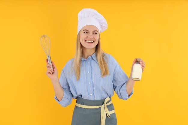 Concept of cooking with young attractive woman