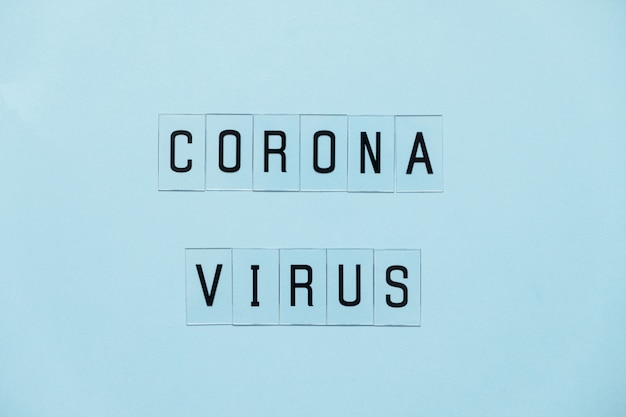 Concept Coronavirus. Prevent or stop the spread of the COVID-19 worldwide. Letters