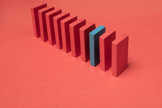 Concept creative logical thinking art the domino effect concept for business