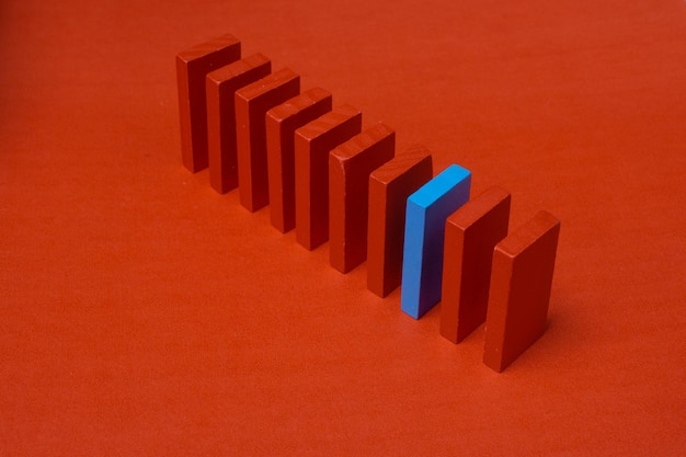 Concept creative logical thinking art the domino effect concept for business